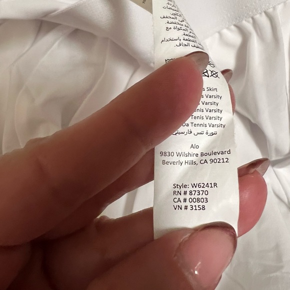 Alo Yoga Varsity Tennis Skirt White Small Athletic Skort - Picture 6 of 6